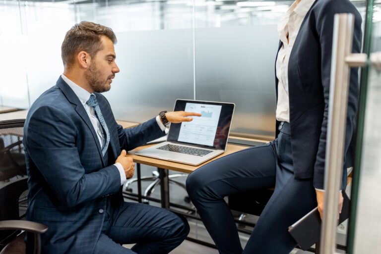 Business people during a discussion at the working place